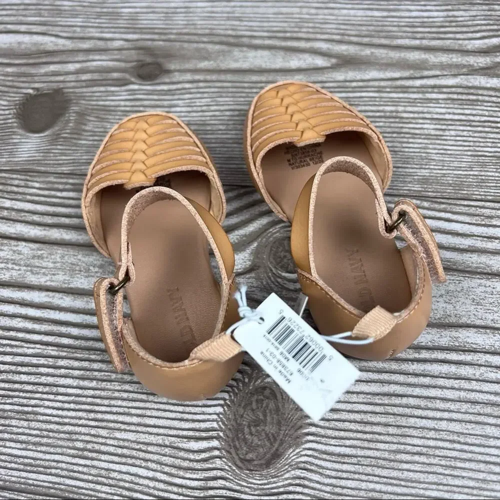 Old Navy  Faux Leather Leather Toddler Girl Ankle-Strap Hurrache Flats Sz 6